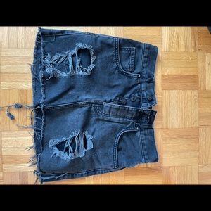 Black Distressed Skirt
